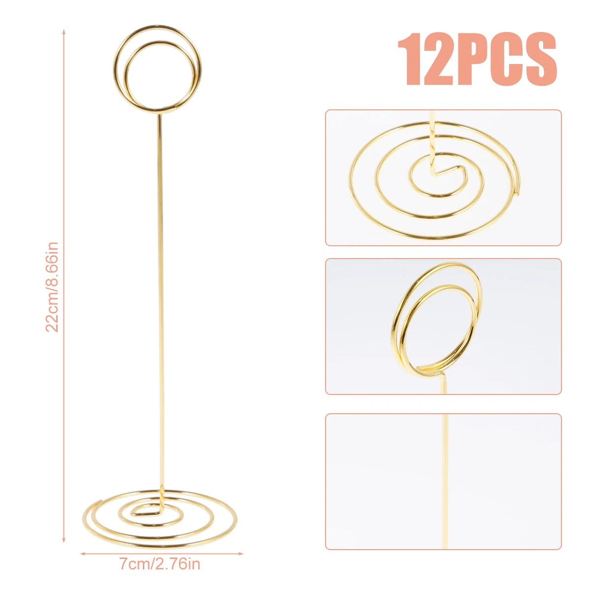 36/12pc Place Card Holder Photo Clip Stand Memo Note Holder Wedding Table Number Name Sign Metal Rack Birthday Party Desk Decor