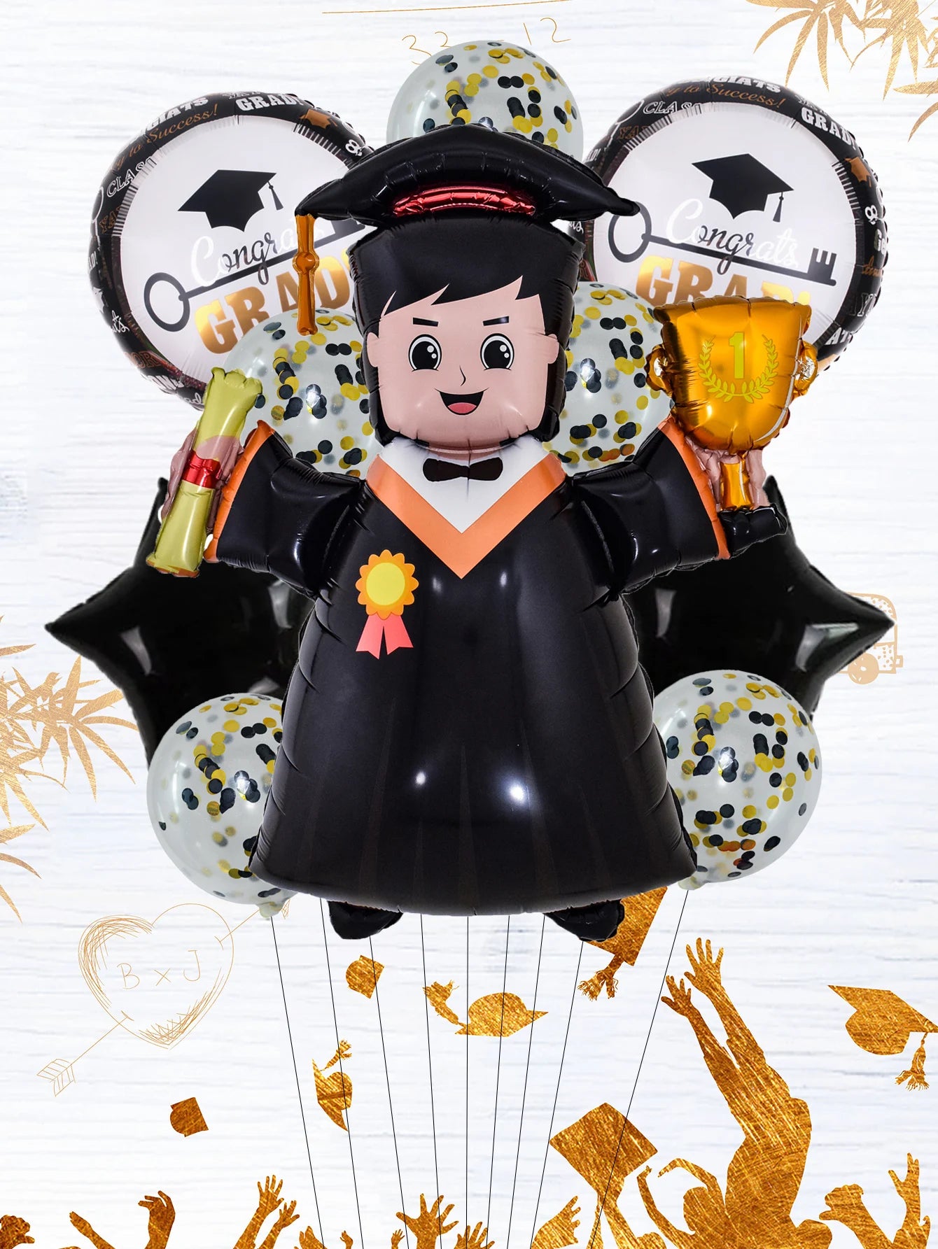 10pcs Doctor Foil Balloons Transparent Confetti Latex Balloon Congrats Graduation Balloon set Graduation Party Decorations