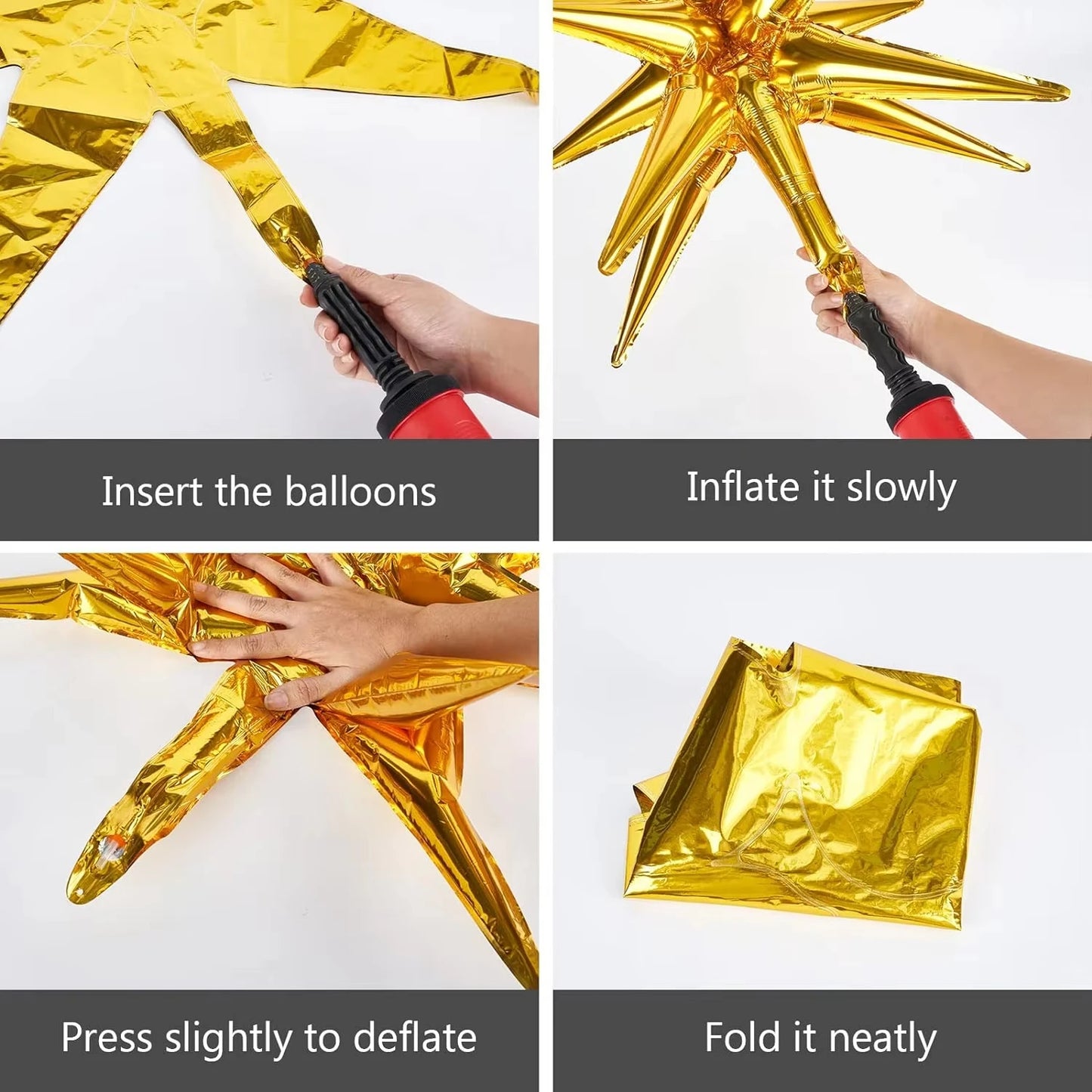 2/5/10pcs Starbust Balloons Rose Gold Silver Gold Explosion Star Foil Baloon 22inch Ballon for Birthday Wedding Party Decoration