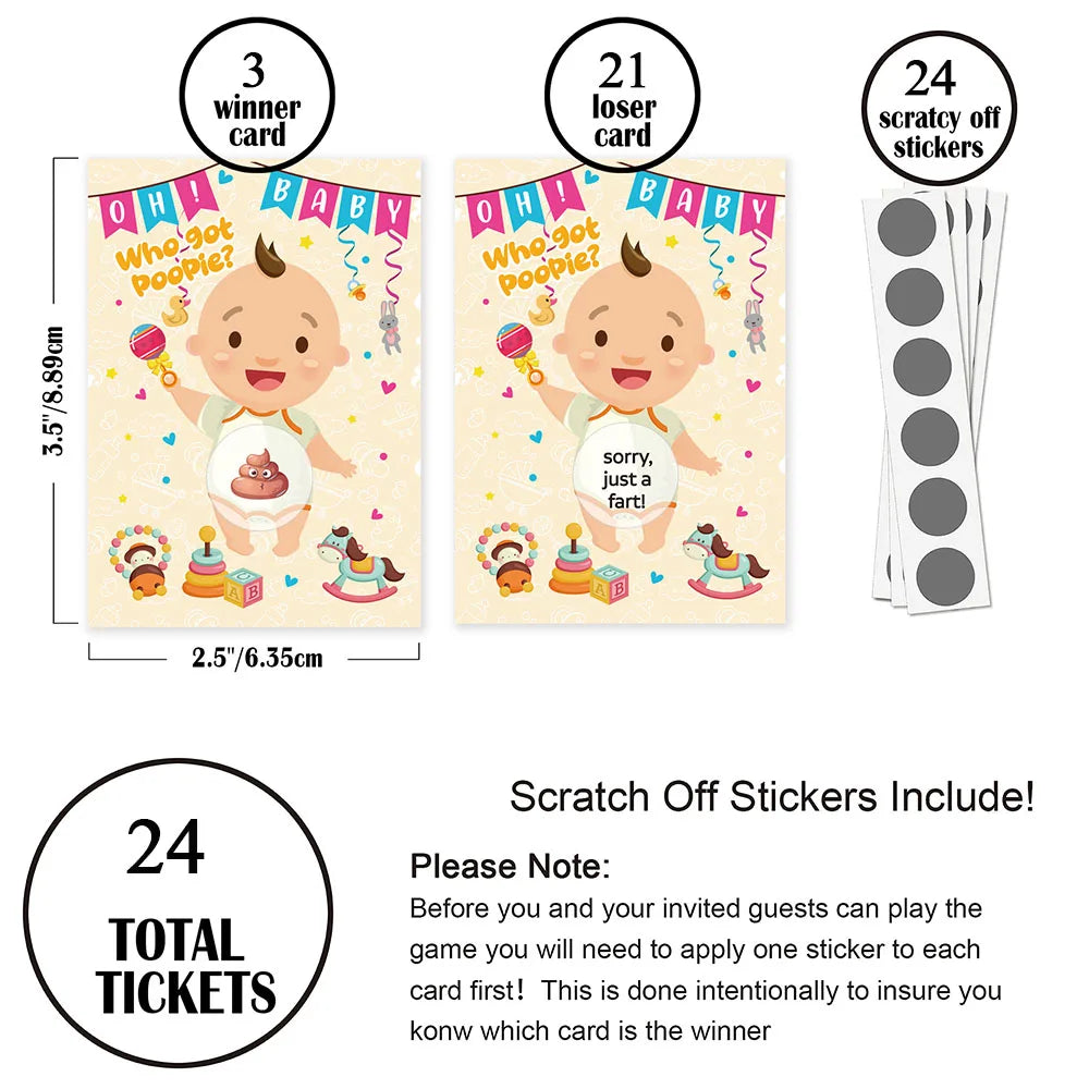 Baby Shower Party Gender Revealing Game Scratch Cards Baby Shower Party Decoration Supply