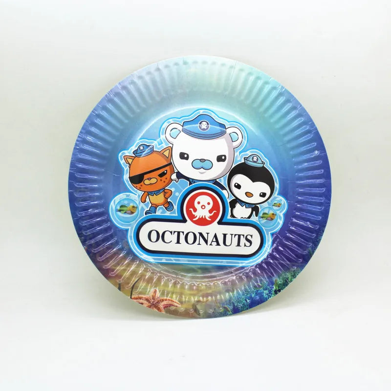 The Octonauts Birthday Party Decoration Disposable Paper Plate Ocean Captain Pirate Penguin Kids Barnacles Peso Suppies Balloons