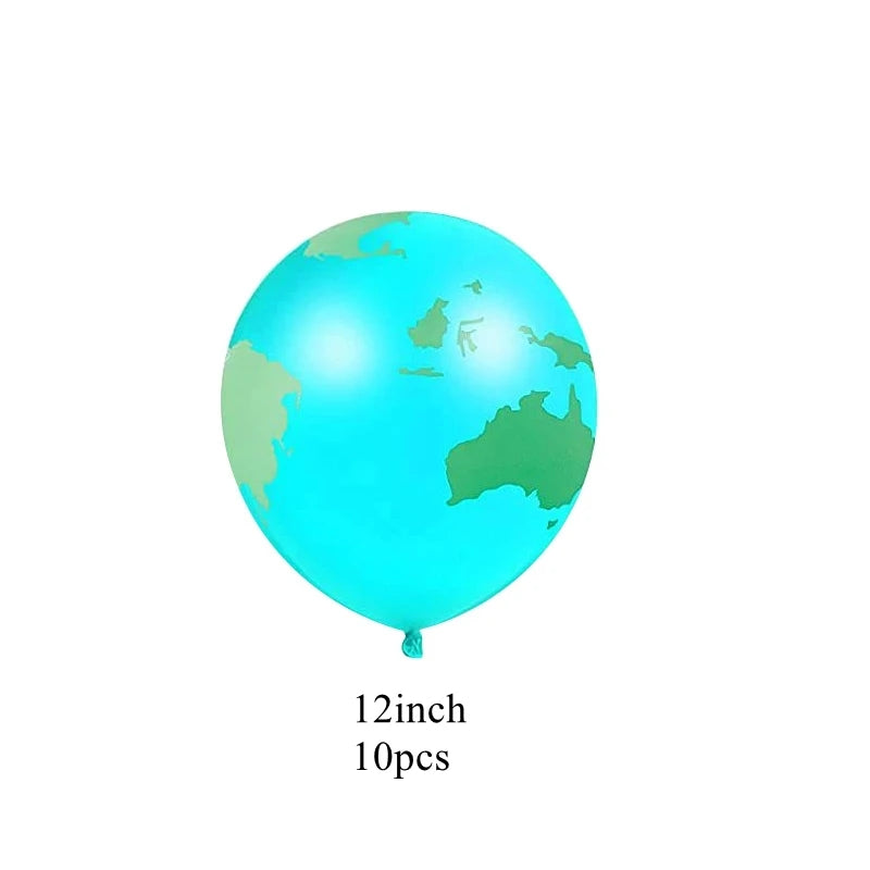 1set World Travel Map Balloons Could Plane Hanging Paper Banners For Boy's Travel Map Themed Airplane Birthday Party Decorations
