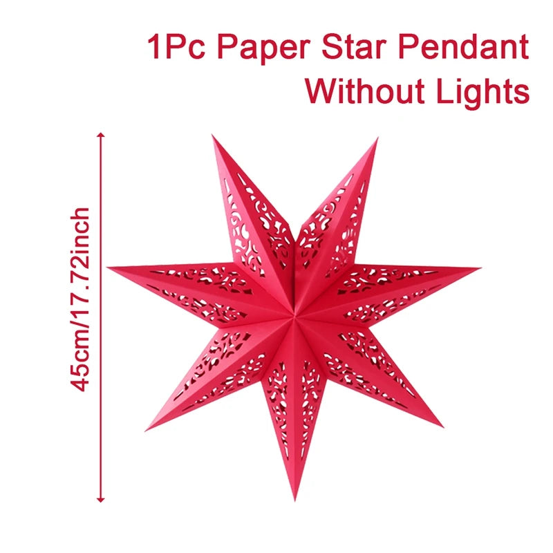 Hollow Star Hanging Pendants Ramadan Decorations 2025 for Home Ramadan Islamic Muslim Party Gifts Eid Mubarak Home Decorations