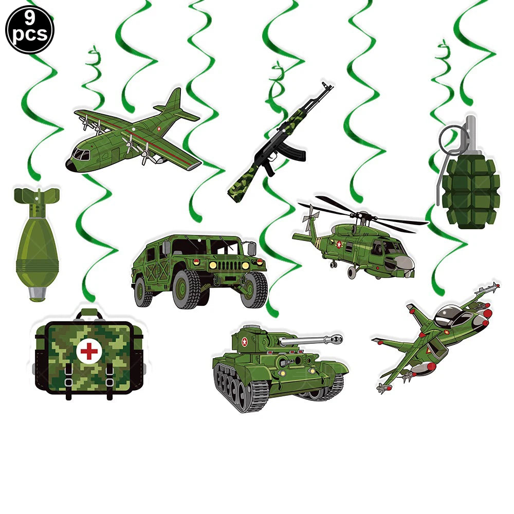 Camouflage Birthday Party Tank Cake Topper Happy Birthday Sign Cake Decor Soldier Camouflage Army Military Birthday Party Decors
