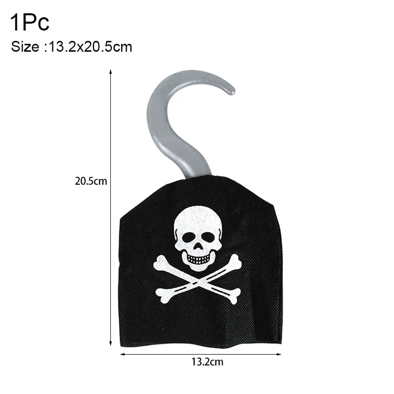 Pirate Theme Party Decoration Pirate Captain Hat Patch Pistol Treasure Toys For Kids Birthday Party Decor Halloween Cosplay Prop