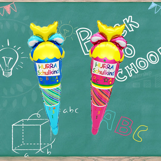 2/6/10pcs 70cm German Schulkind Back To School Theme Balloons Schulkind Ice Cream Sculpt Balloon Back To School Decoration