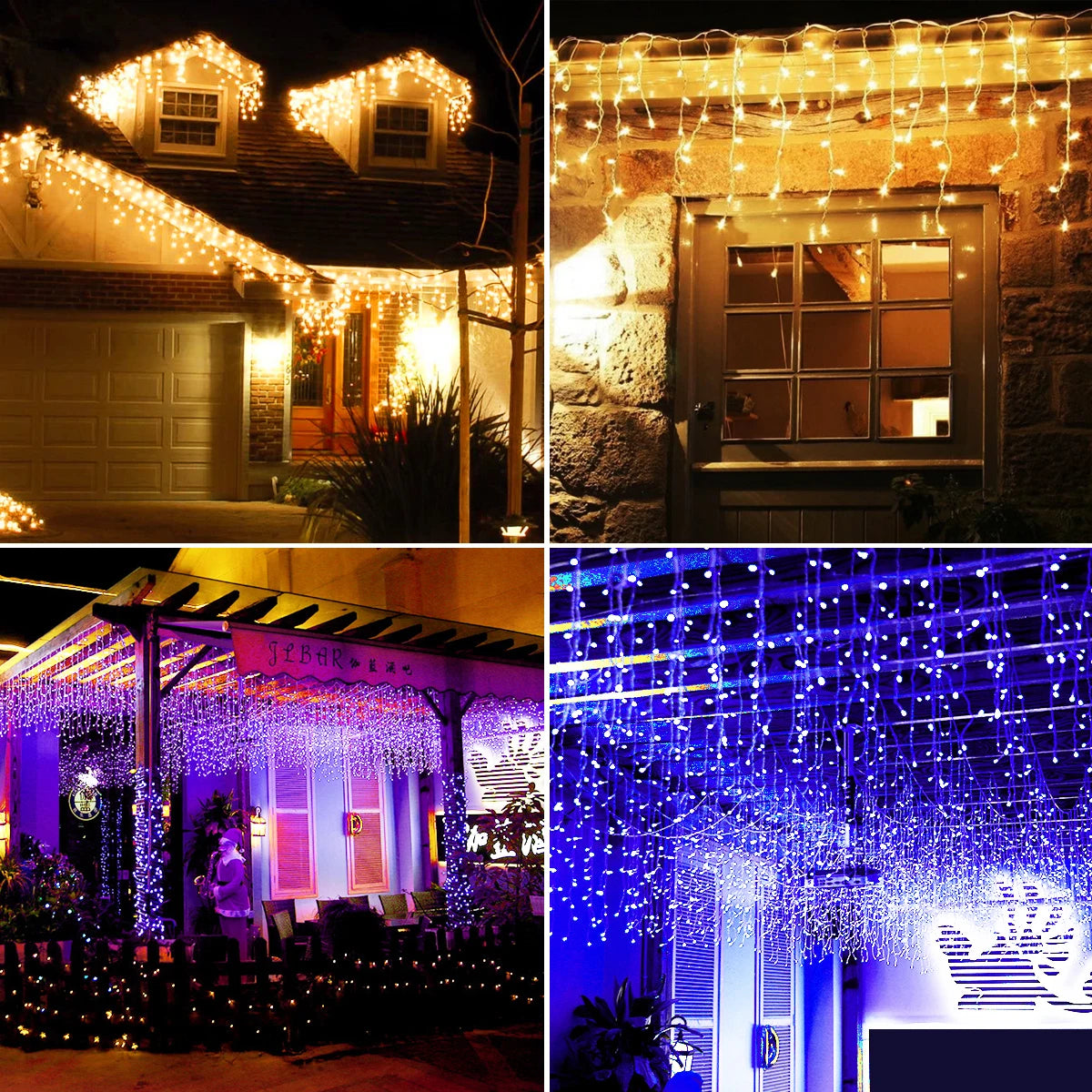 Curtain Icicle Light Indoor Outdoor Eaves Decor String Lights Garden Party Yard Christmas Decoration holiday Garlands 5m