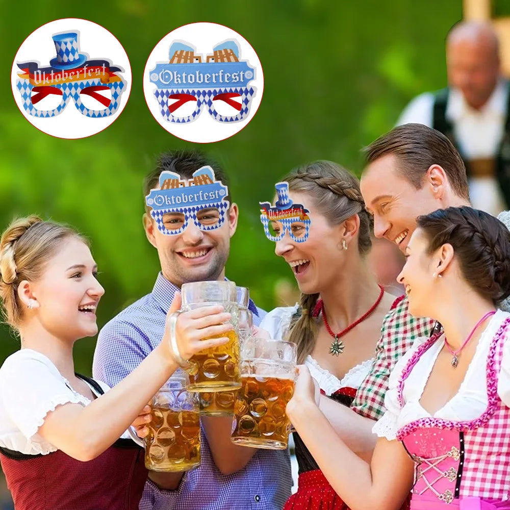 2022 Oktoberfest Funny Glasses Non-woven Beer Cups Creative Glasses Summer Party Decoration Supplies