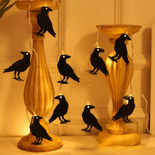 1.5m 10LED Halloween Crow Spider Bat LED String Lights Halloween Party Decorations Home Bar Light Supplies Haunted House Props