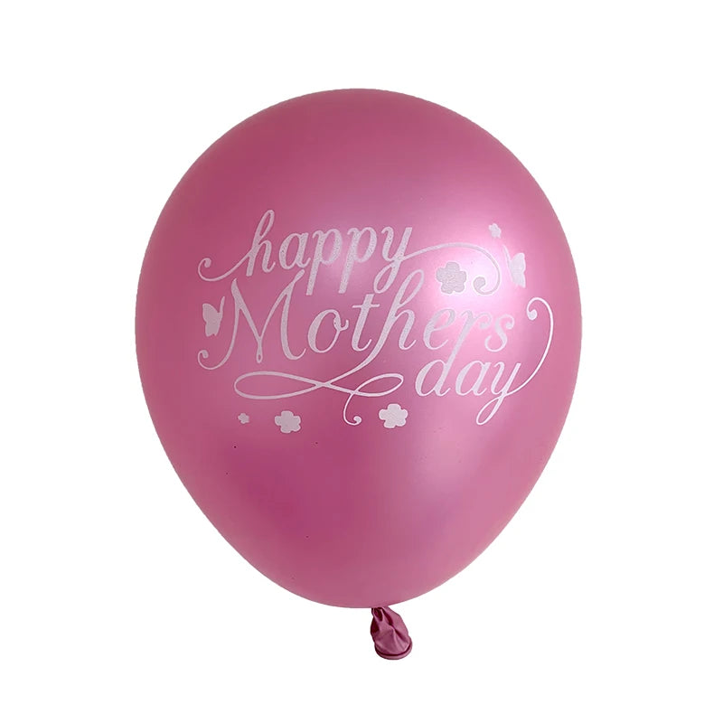 10pcs 12inch English Mother Father Foil Balloons Mother's Day Heart Shape Helium Love Globos Decor Mama Balloon Gifts Balaos