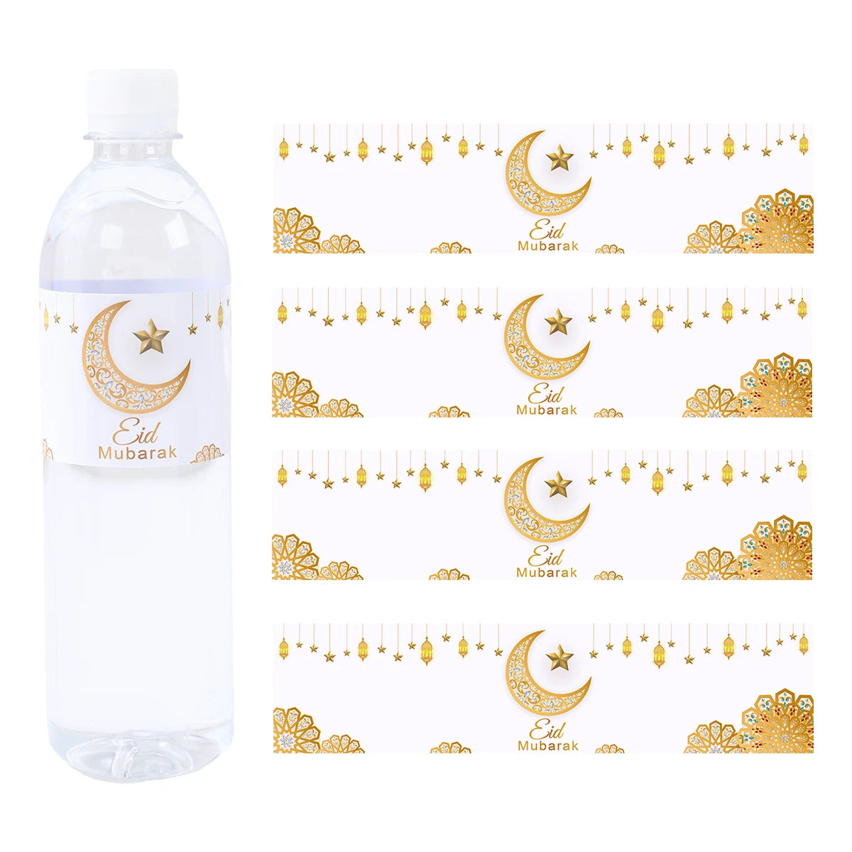 10/24pcs Eid Mubarak Bottle Labels Sticker Ramadan Kareem Decoration For Home 2025 Muslim Islamic Party Supplies Eid Al-fitr