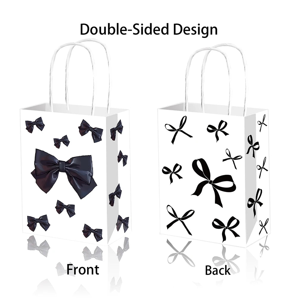 Black Bow Party Supplies Bow Birthday Party Dinner Plate Cup Napkin Toppers Bow Party Decors for Bachelorette Bridal Baby Shower