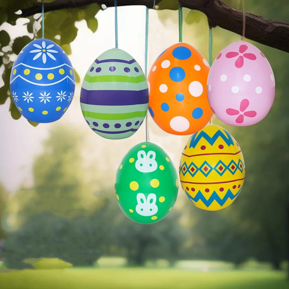Easter Decoration Giant Egg Pvc Inflatable Ball Outdoor Garden Pendant Ornament 35x27cm Balloon Party Easter Egg Decors For Yard