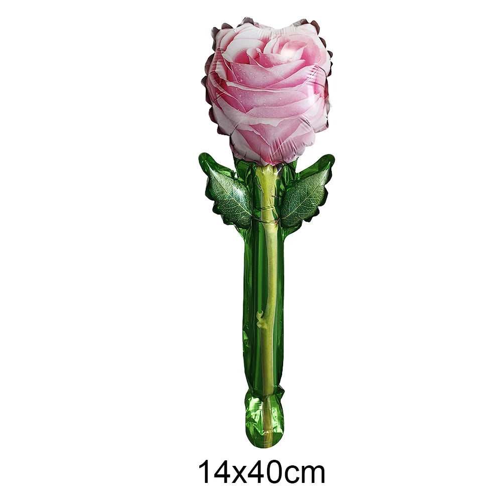 Mini Rose Flower Balloons Small Size Rose Shaped Balloons Valentines Day Balloon Mother's Day Baby Shower Party Decors 10-100pcs