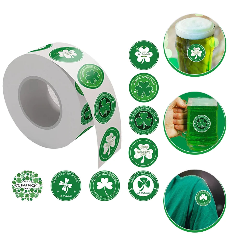 500 Pcs Handmade Label Stickers Gift Tag St Patrick's Day Patricks Plate Decals Nail