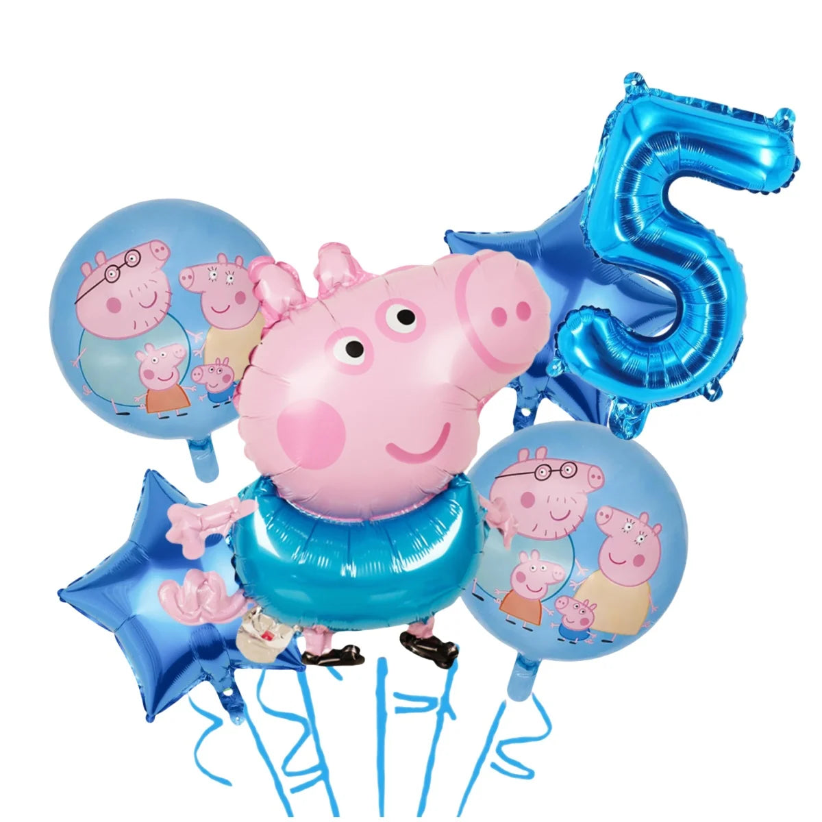 Cartoon Pig Family Birthday Party Balloon Decoration Set for Girls, Disposable Party Tableware Banner, Baby Shower Birthday Hat