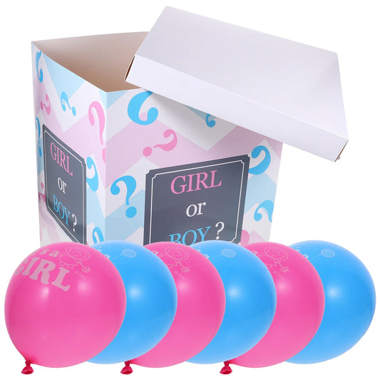 1 Set Baby Shower Gender Reveal Box BOY OR GIRL Baby Balloon Box for Baby Shower