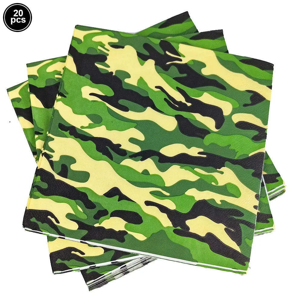 Camouflage Birthday Party Tank Cake Topper Happy Birthday Sign Cake Decor Soldier Camouflage Army Military Birthday Party Decors