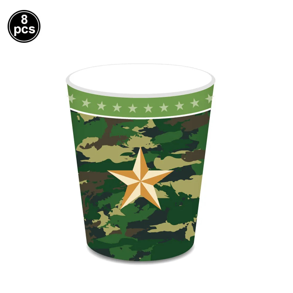 Camouflage Birthday Party Tank Cake Topper Happy Birthday Sign Cake Decor Soldier Camouflage Army Military Birthday Party Decors