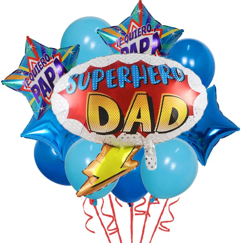 11pcs/Set Best DAD Trophy Spanish Happy Father's Day Foil Balloons English Mother's Day Party Decoration Latex Air Globos Gifts