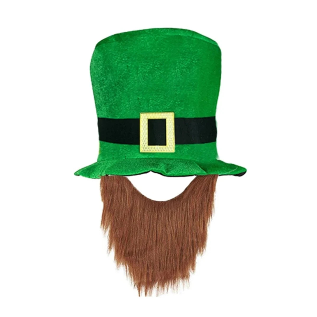 Saint Patricks Day Top Hat Holiday Fake Beard Green Celebration Costume for Irish Festival Birthday Party Decor Supplies
