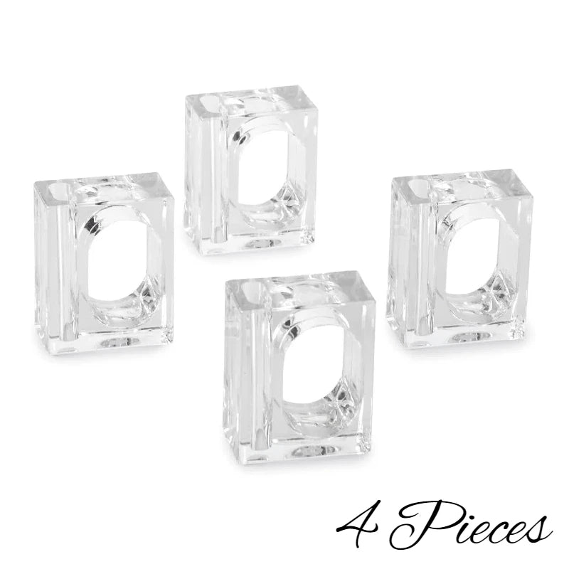 4-20Pcs Acrylic Napkin Rings Clear Napkin Holders Mini Flower Bud Vase for Wedding Birthday Banquet Table Decor