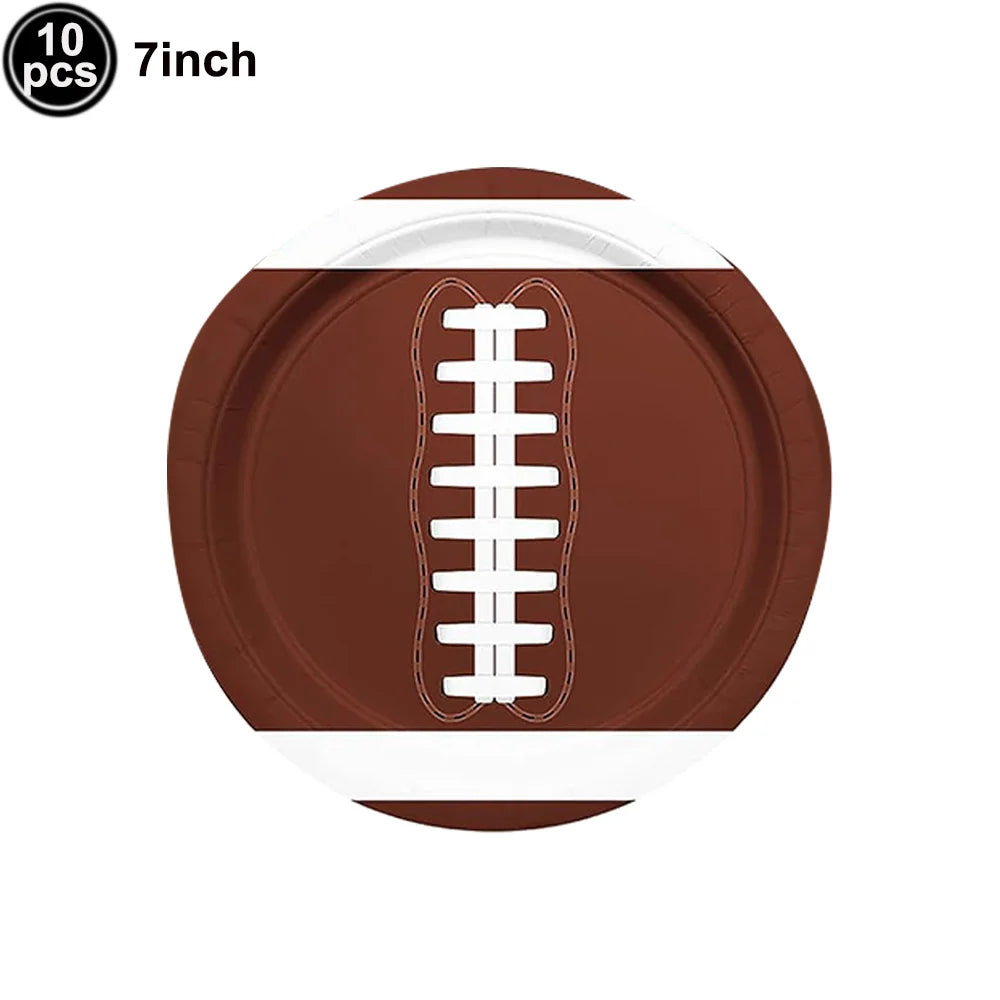 American Football and Rugby Party Disposable Tableware Napkins Paper Plates Cups Children Boys Birthday Party Decor Supplies
