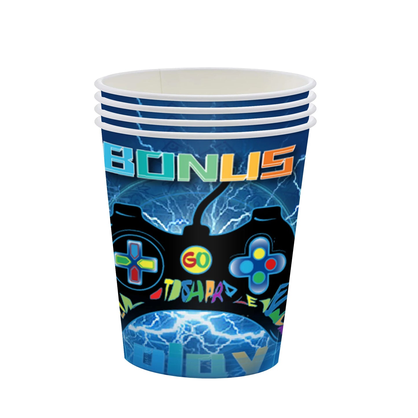 Video Game Birthday Decoration Tableware Balloons for Boy Paper Plates Cups Napkins Banner Cake Topper Video Game Party Favors
