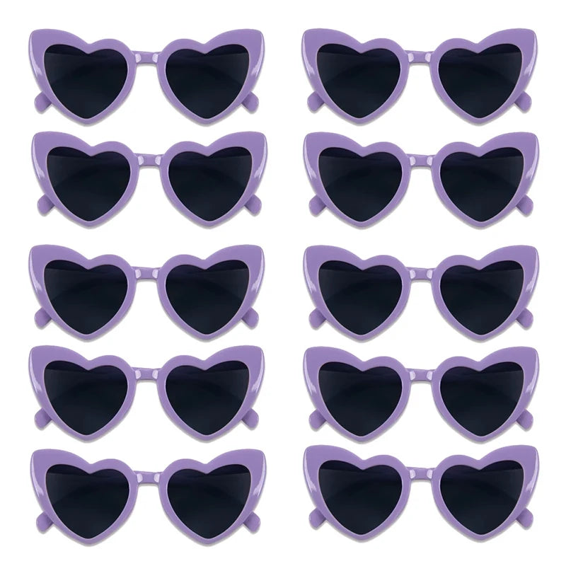 10pcs Bachelorette Party Sunglasses Black White Pink Square Heart Shape Glasses Bride and Groom Photo Glasses Bridal Shower Deco