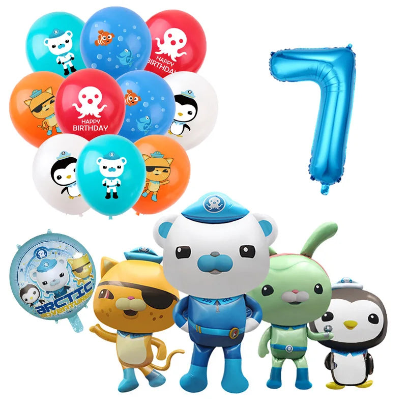 The Octonauts Birthday Party Decoration Disposable Paper Plate Ocean Captain Pirate Penguin Kids Barnacles Peso Suppies Balloons