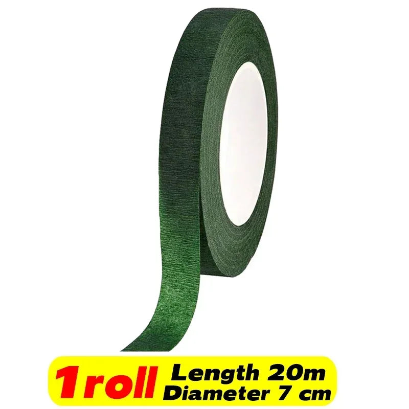 10/1Rolls Green Bouquet Floral Tapes Self-adhesive Stamen Wrapping Paper Tape DIY Flowers Decor for Florist Wedding Party Props