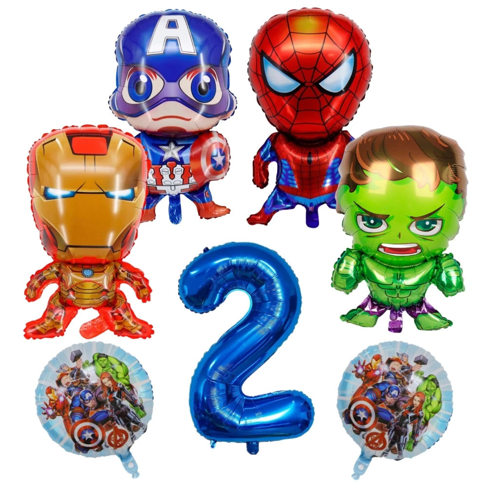 Avengers Superhero Birthday Party Decoration Balloon Cake Plate Paper Cup Box Gift Bag Background Banner 10 People Tableware Set