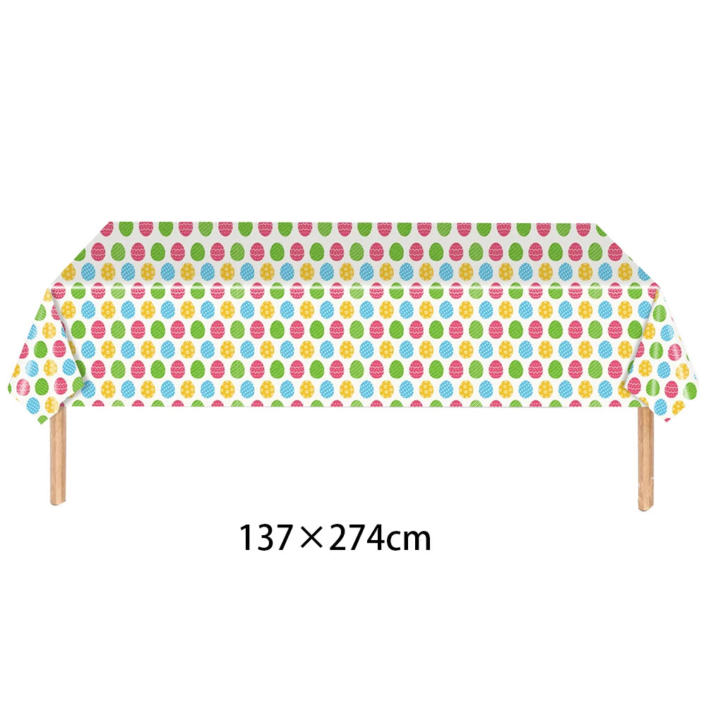 Easter Theme Disposable Tableware Easter Egg Pattern Paper Plates Cups Napkins Kids Happy Easter Party Decoration Supplies