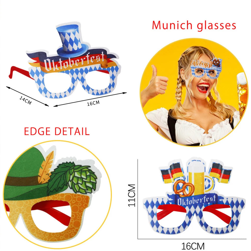 2022 Oktoberfest Funny Glasses Non-woven Beer Cups Creative Glasses Summer Party Decoration Supplies