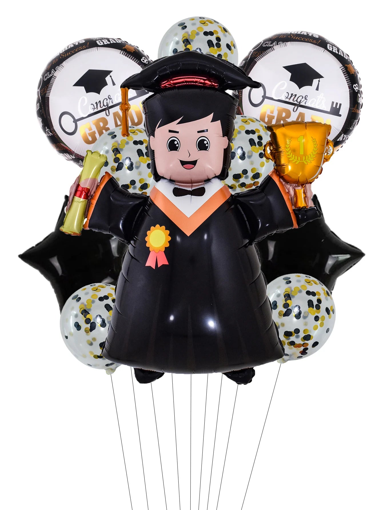 10pcs Doctor Foil Balloons Transparent Confetti Latex Balloon Congrats Graduation Balloon set Graduation Party Decorations