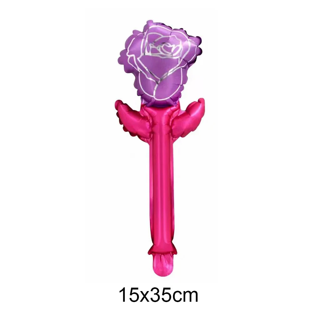 Mini Rose Flower Balloons Small Size Rose Shaped Balloons Valentines Day Balloon Mother's Day Baby Shower Party Decors 10-100pcs