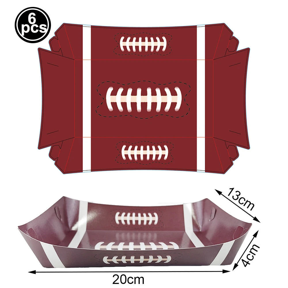 American Football and Rugby Party Disposable Tableware Napkins Paper Plates Cups Children Boys Birthday Party Decor Supplies