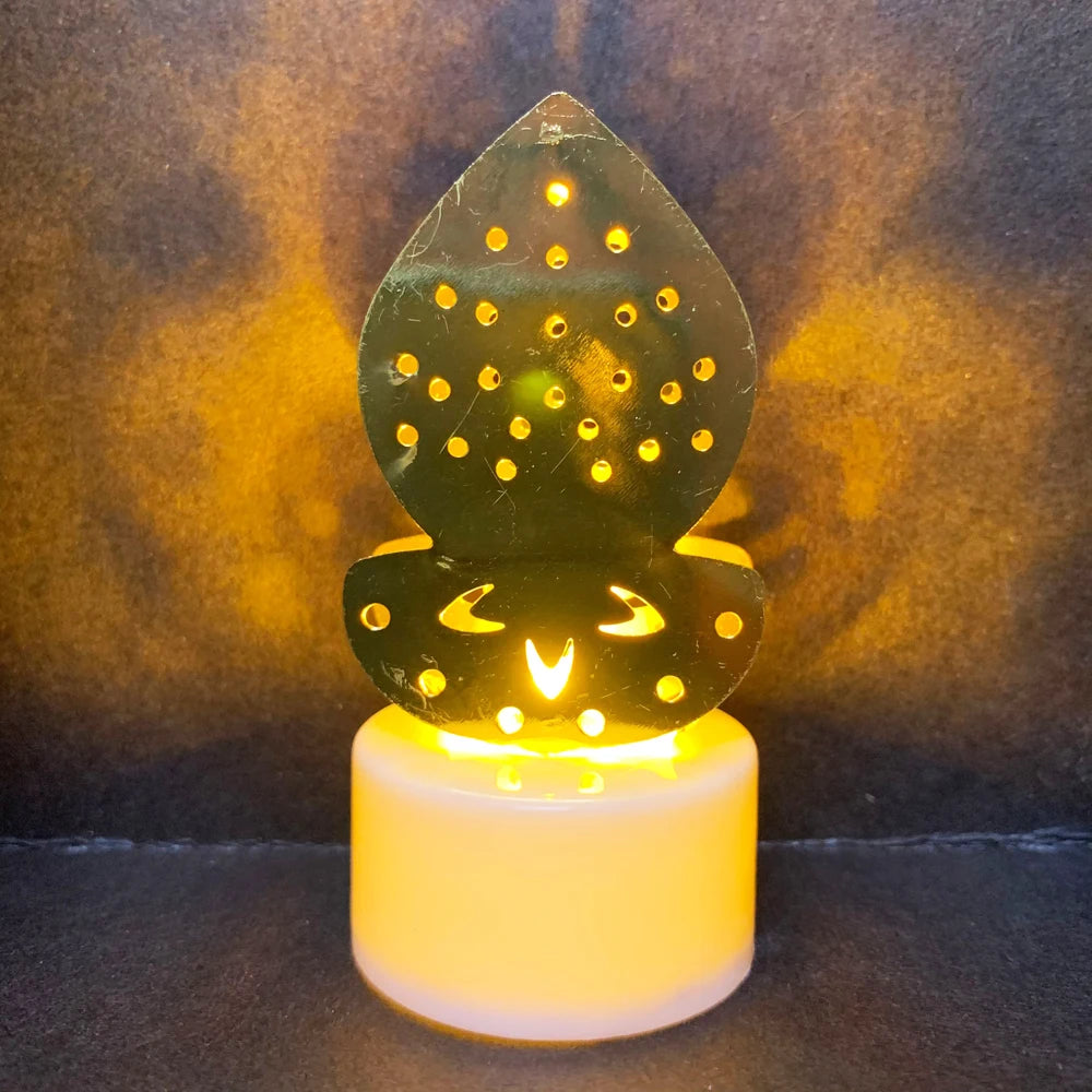 Diwali Diya Decor LED Candle Light, Hindu, Deepavali Festival, Night Light, Battery Powered, Art, 10 Pcs
