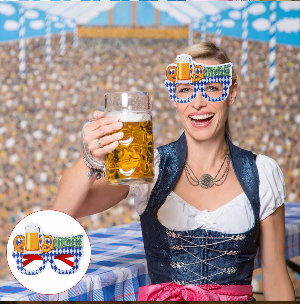 2022 Oktoberfest Funny Glasses Non-woven Beer Cups Creative Glasses Summer Party Decoration Supplies