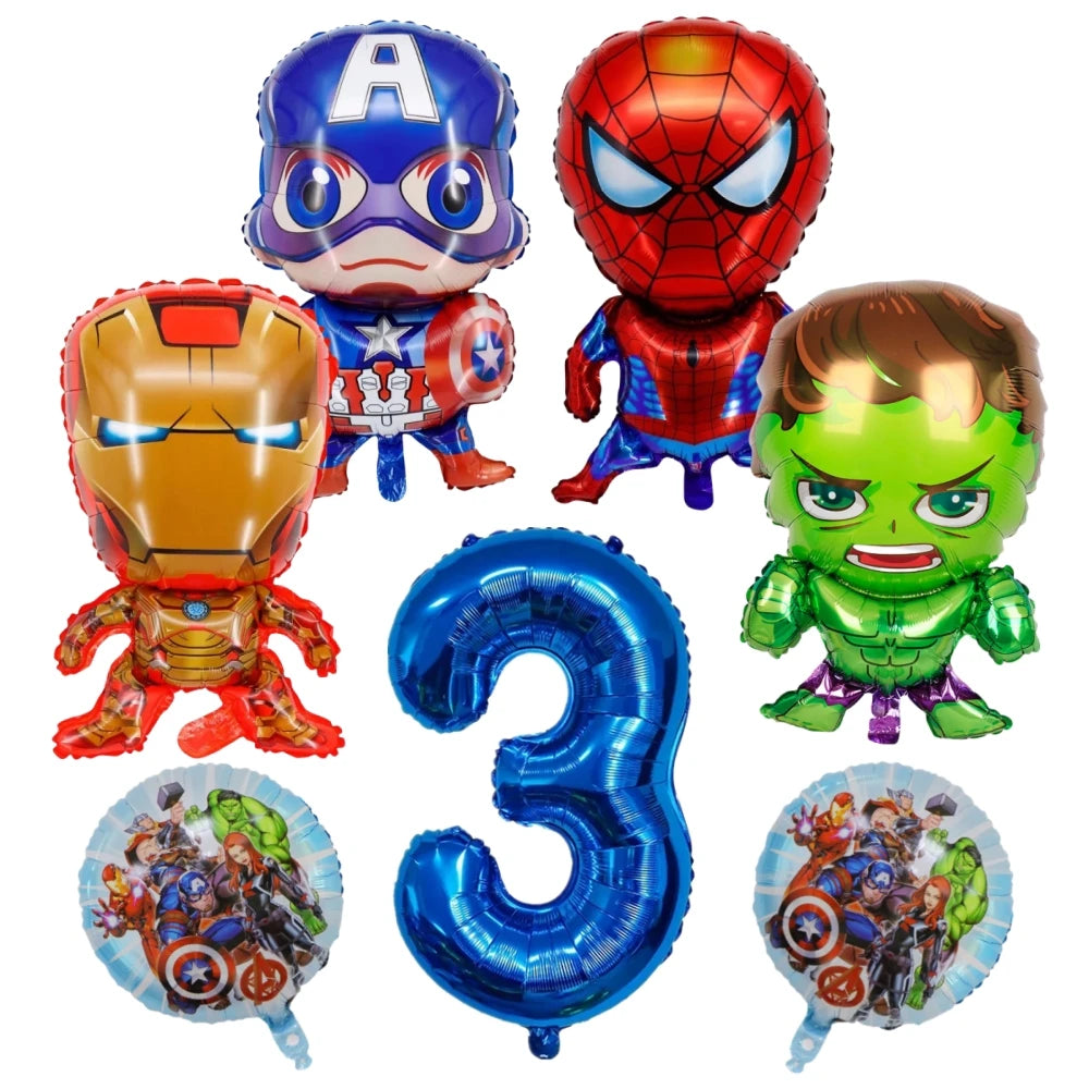 Avengers Superhero Birthday Party Decoration Balloon Cake Plate Paper Cup Box Gift Bag Background Banner 10 People Tableware Set