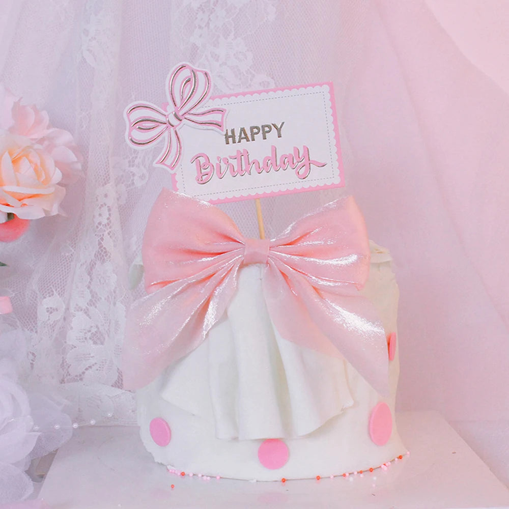 Pink Bow Plates Cups Napkins Forks for Coquette Birthday Decoration Pink Bow Theme Party Supplies for Girls Birthday Party Decor
