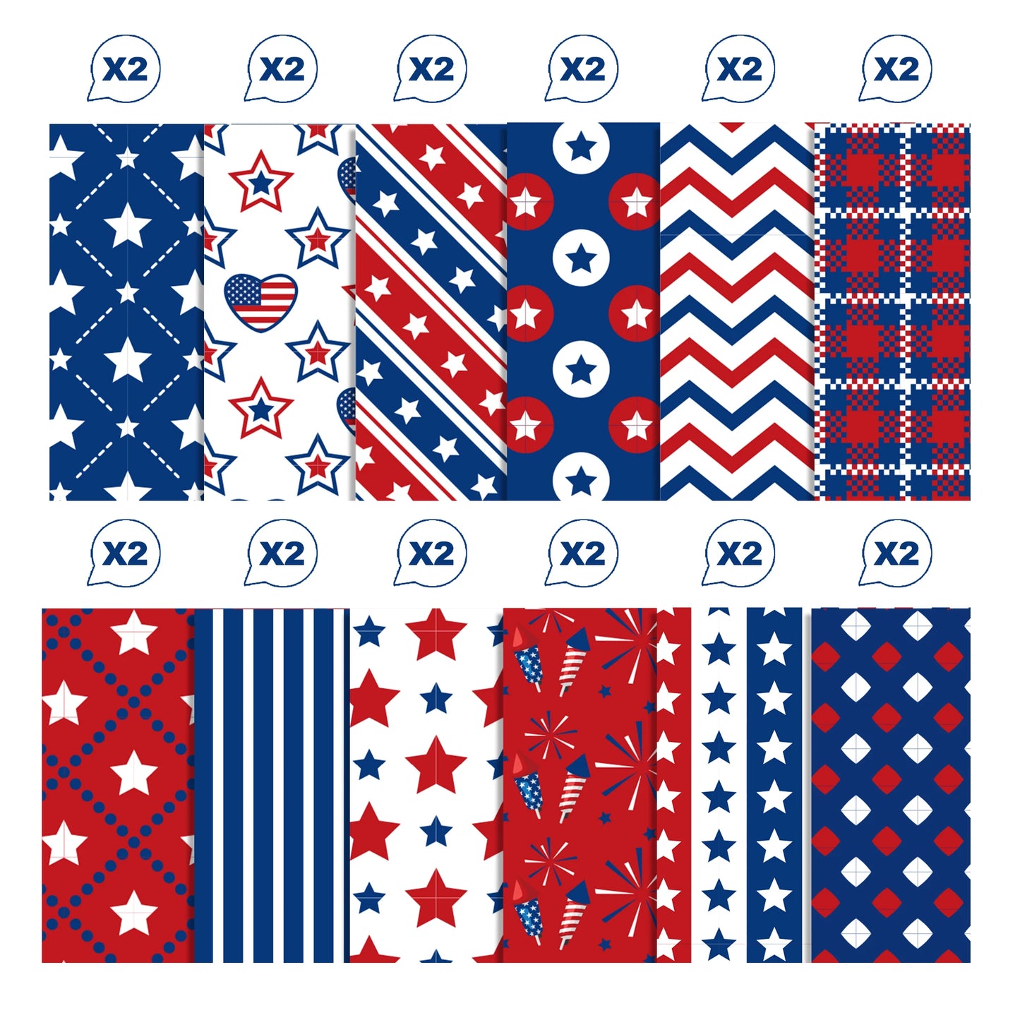 July 4th Day Independence Day Party Photobooth Props, Temporary Tattoo, Tablecover, Cake Stand, Washi Tape, Scrapbook Paper