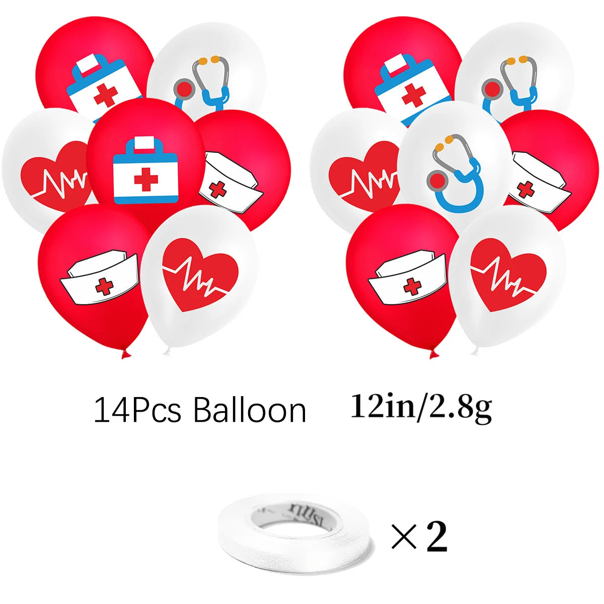 Doctor Nurse Graduation Theme CONGRATS Banners Cupcake Topper Balloon for Happy Nurse's Day Graduated Party Photo Props Decor