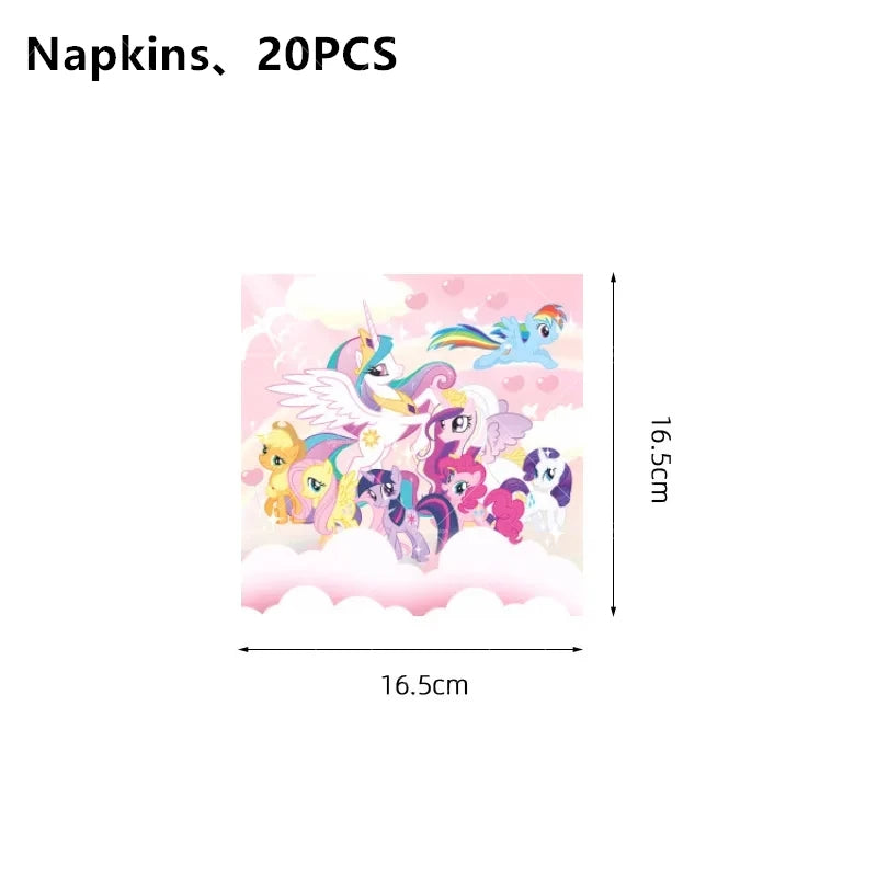 My Little Pony Foil Latex Balloon Happy Birthday Party Decoration Banner Cake Topper Kid Event Supplies Backdrop Disposable Toys