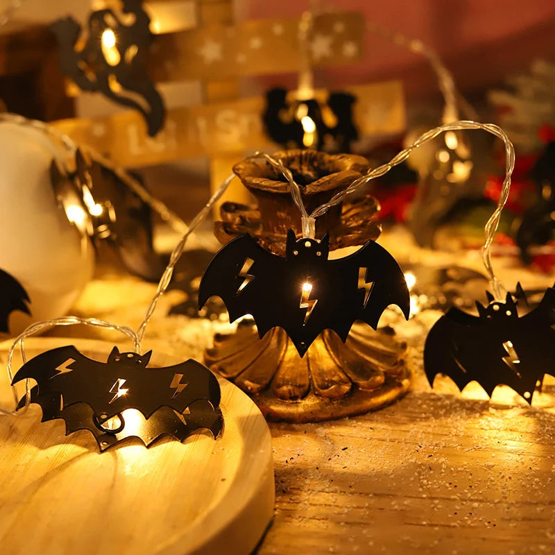 1.5m 10LED Halloween Crow Spider Bat LED String Lights Halloween Party Decorations Home Bar Light Supplies Haunted House Props