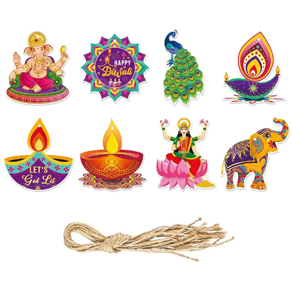 1set Diwali Pendant DIY Personal Farm Diwali Decorations For Home 2023 Happy New YearTree Hanging Ornament New Year 2024