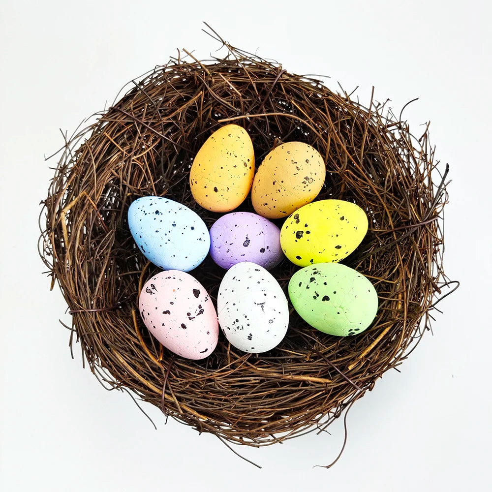 10-15Cm Easter Artificial Bird Nest Easter Eggs Natural Rattan Nest Eggs Storage Easter Decoration 2025 Kids Diy Craft Supplies