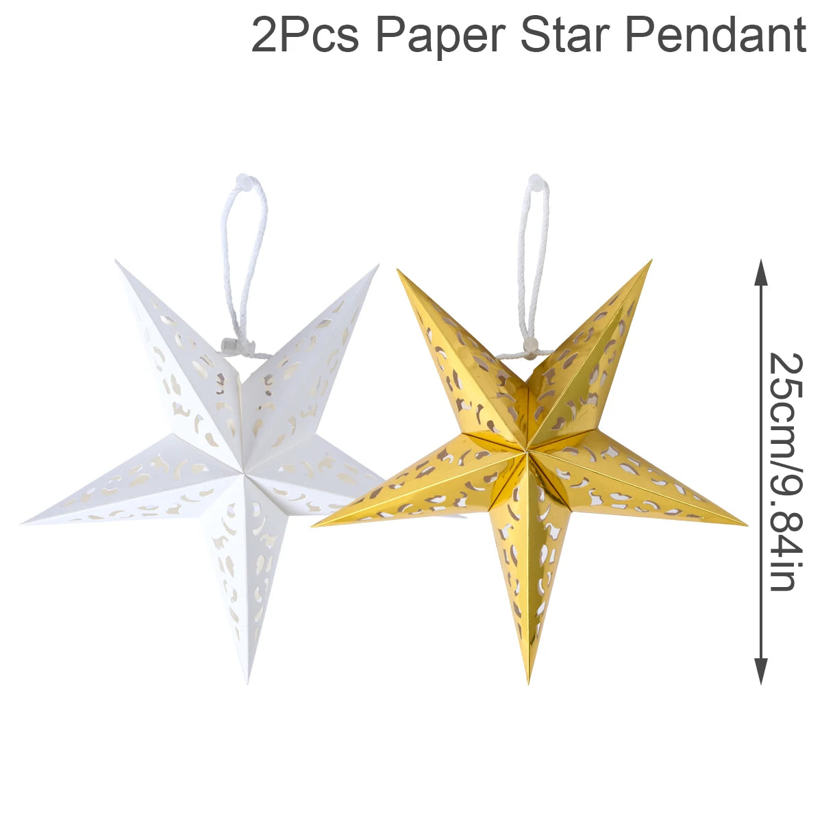 Hollow Star Hanging Pendants Ramadan Decorations 2025 for Home Ramadan Islamic Muslim Party Gifts Eid Mubarak Home Decorations