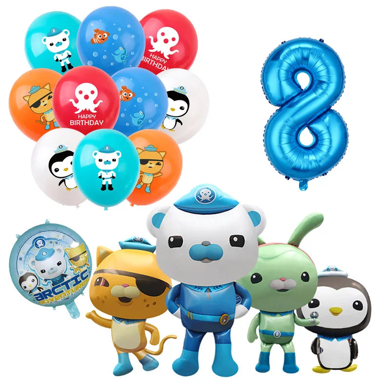 The Octonauts Birthday Party Decoration Disposable Paper Plate Ocean Captain Pirate Penguin Kids Barnacles Peso Suppies Balloons