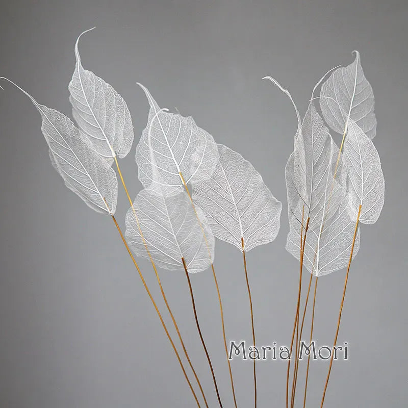 Home Decoration Lucency Leaves Natural Leaf Vein Immortal Artificial Flowers Wedding Table Decoration Wire Stem